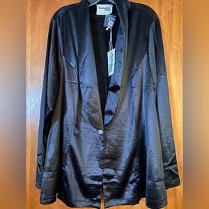 Savanna Jane Black Satin Blazer